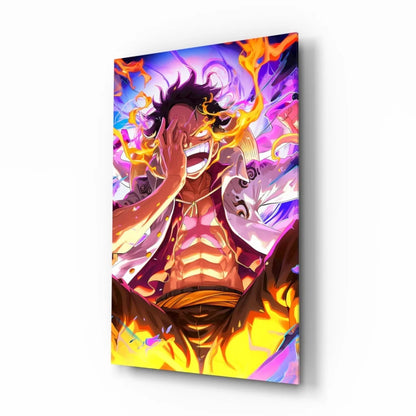 Dragon Ball Z flame power canvas wall art with long-haired character
