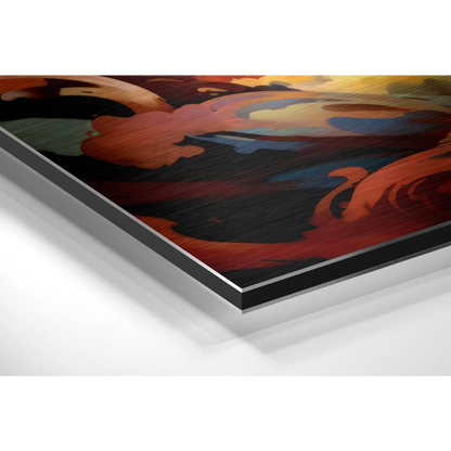 Fiery Abstract Art on Brushed Aluminium Dibond Print | Glass Wall Art Print | vintageantiquesgifts.com
