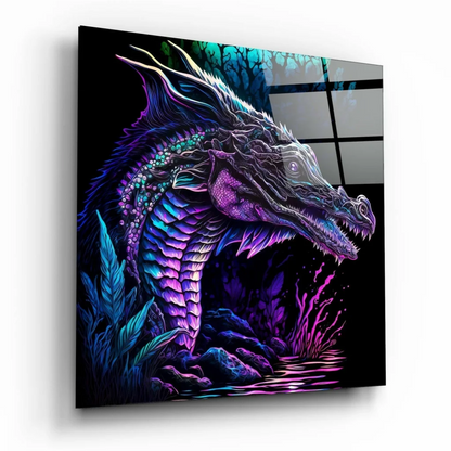 Neon Dragon Glass Wall Art That Glows Like Magic | Insigneart USA | vintageantiquesgifts.com