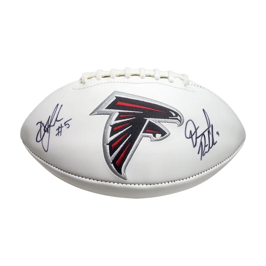Drake London and Desmond Ridder Signed Falcons Logo Football | Creative Sports | vintageantiquesgifts.com