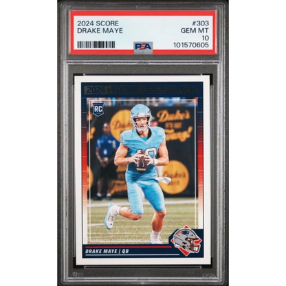 2024 Score Drake Maye Rookie Card PSA Gem Mint 10 #303 Patriots