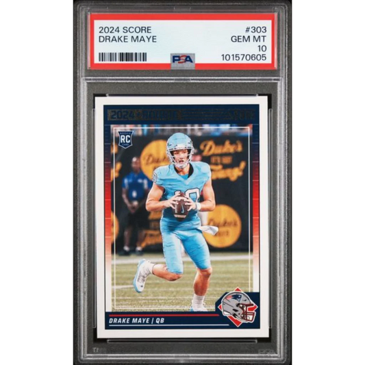 2024 Score Drake Maye Rookie Card PSA Gem Mint 10 #303 Patriots