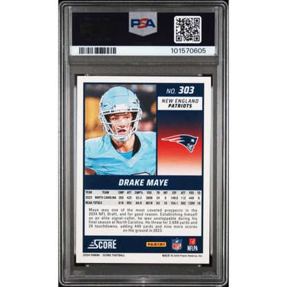 2023 Score #303 Drake Maye Rookie Card PSA 10 Patriots