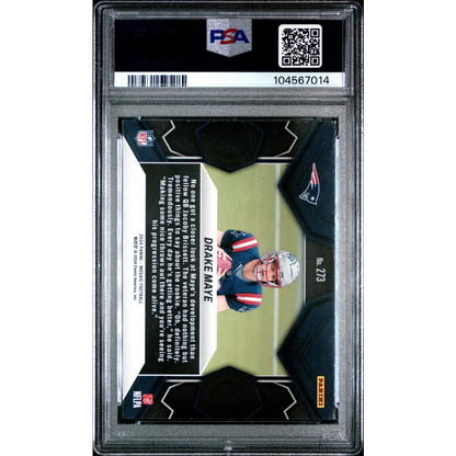 Drake Maye 2019 Panini Mosaic Football Card #73 Silver Black Jersey Patch PSA 10