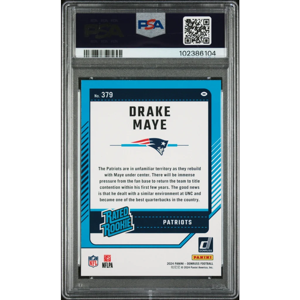 2019 Panini Donruss Drake Maye #379 Rookie Card PSA 10 Gem Mint