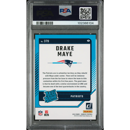 2019 Panini Donruss Drake Maye #379 Rookie Card PSA 10 Gem Mint