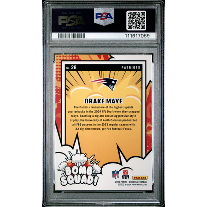 2024 Panini Donruss Drake Maye #28 Patriots PSA Graded Rookie Card