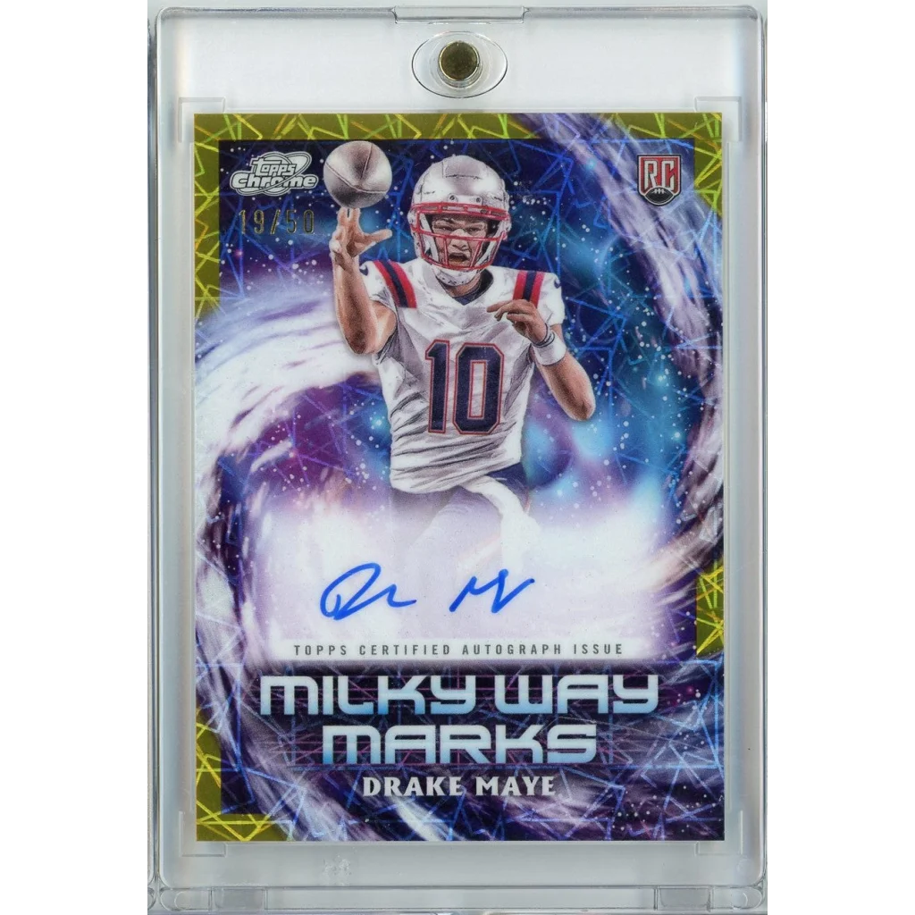 Drake Maye 2019 Topps Chrome Milky Way autographed football card