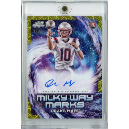 Drake Maye 2019 Topps Chrome Milky Way autographed football card