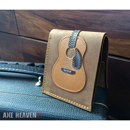Dreadnought acoustic guitar wallet in genuine leather by Axe Heaven
