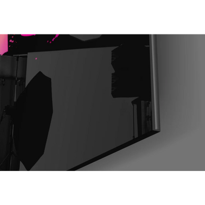 Multicolor dream big glass wall art with graffiti text and black octagonal softbox