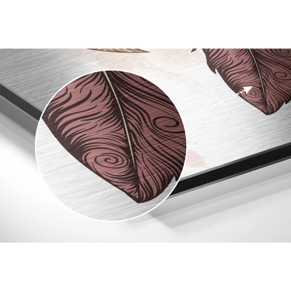 Stunning Feather Art on Brushed Aluminium Dibond | Modern Wall Art Decor | vintageantiquesgifts.com