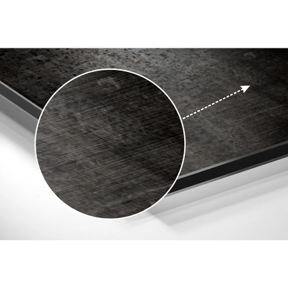 Dark gray textured brushed aluminium dibond wall art