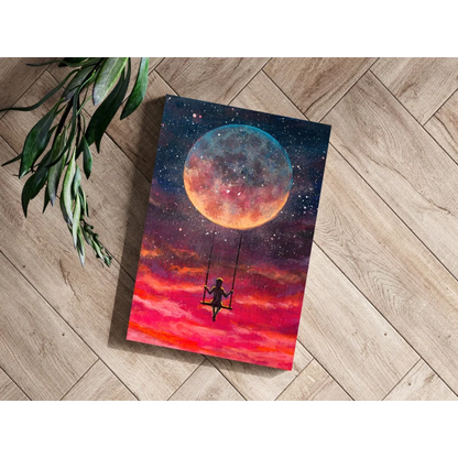 Cosmic Moon Swing Insigne Aluminum Prints | Modern Wall Art Decor | vintageantiquesgifts.com