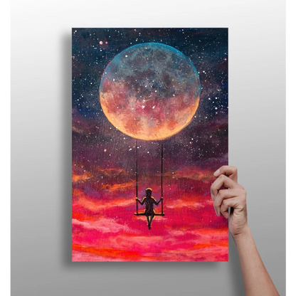 Cosmic Moon Swing Insigne Aluminum Prints | Insigneart USA | vintageantiquesgifts.com