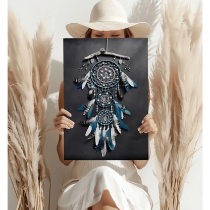Teal Dreamcatcher Insigne Aluminum Prints Wall Art | Contemporary Home Wall Art | vintageantiquesgifts.com