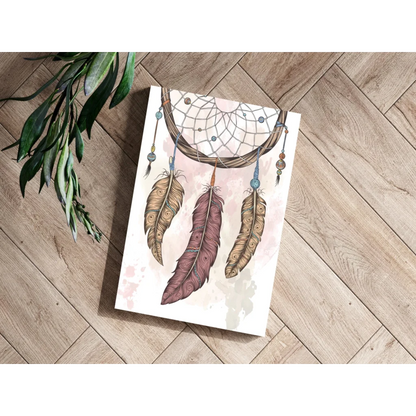 Stunning dreamcatcher insigne aluminum print with feathers and beads