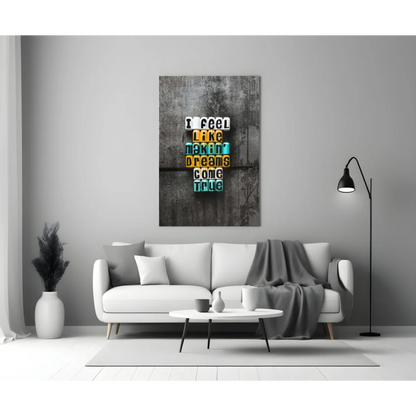 Dream Maker Glass Wall Art Canvas in Bold 3D Letters | Modern Wall Art Decor | vintageantiquesgifts.com