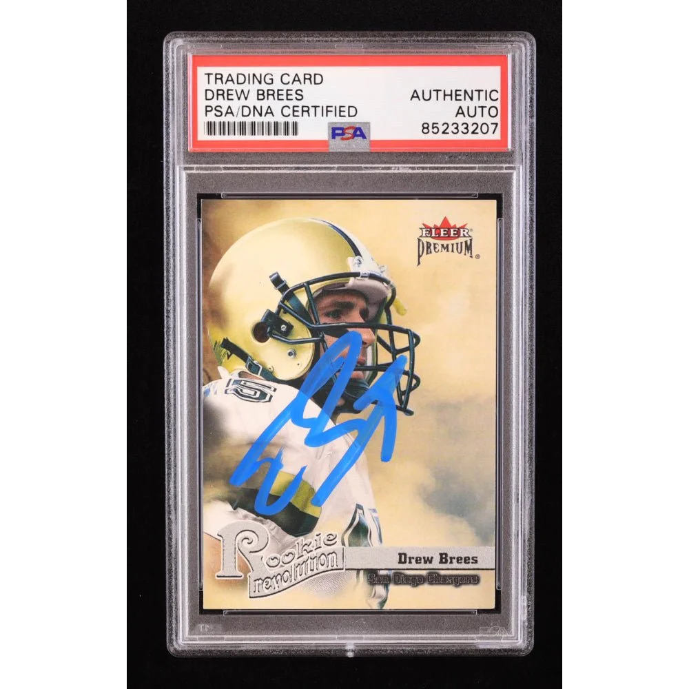 Drew Brees autographed trading card authenticated by PSA/DNA for collectors