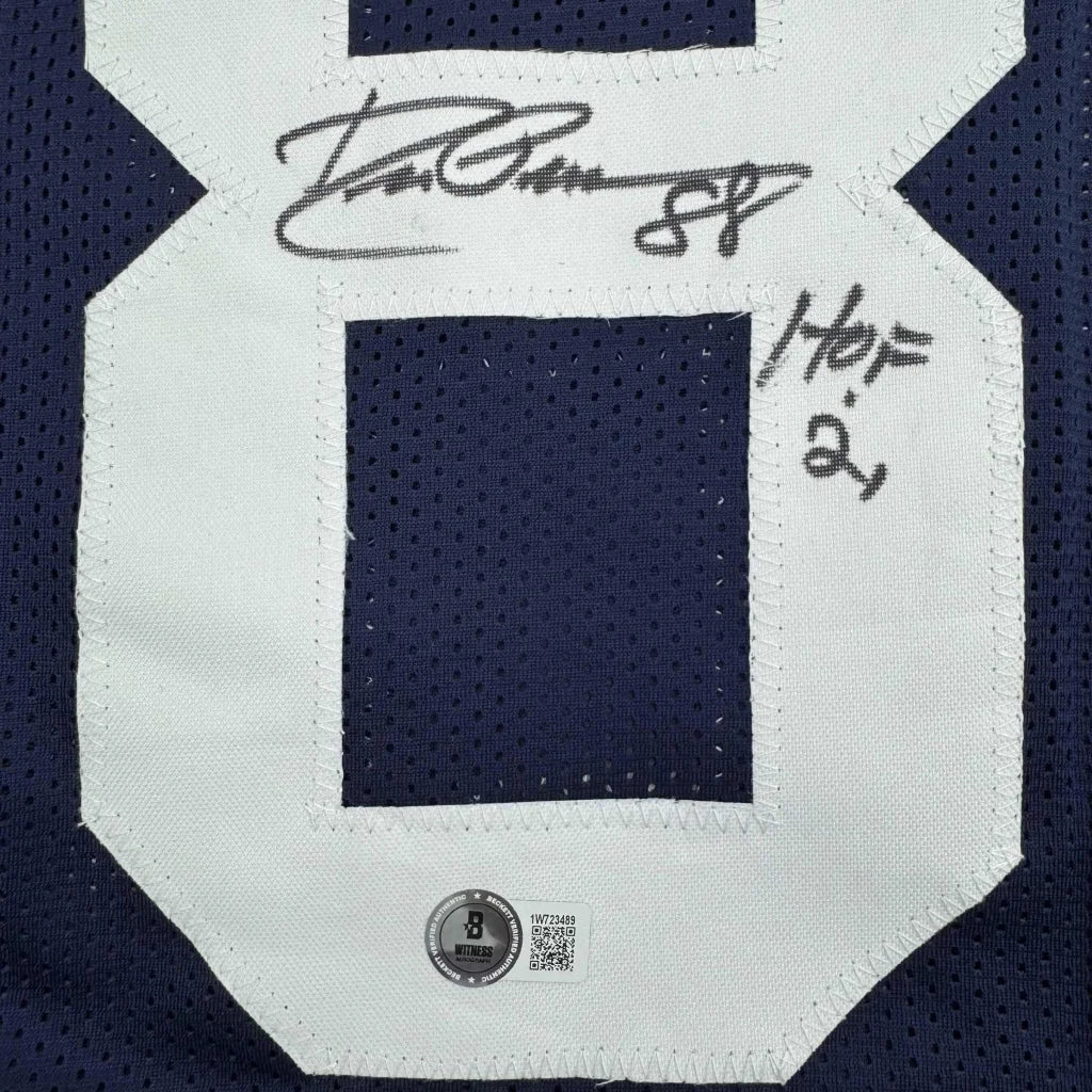 Autographed navy blue Drew Pearson custom jersey for professional sports league fans
