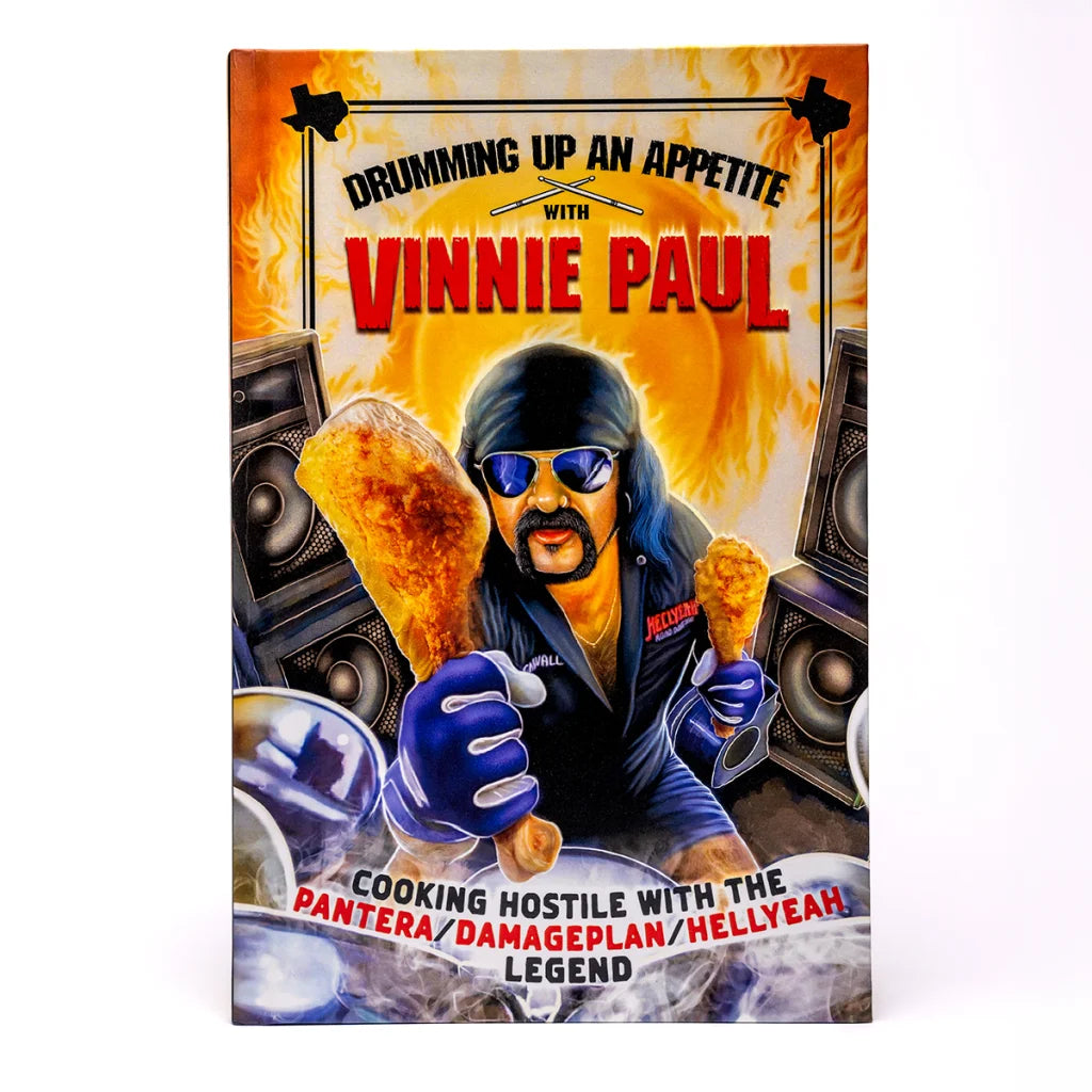 Vinnie Paul Abbott cookbook with fried chicken recipe for drumming and food fans