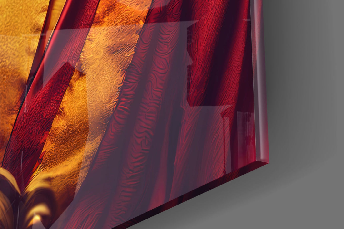 Crimson Robed Monkey with Crown Glass Wall Art