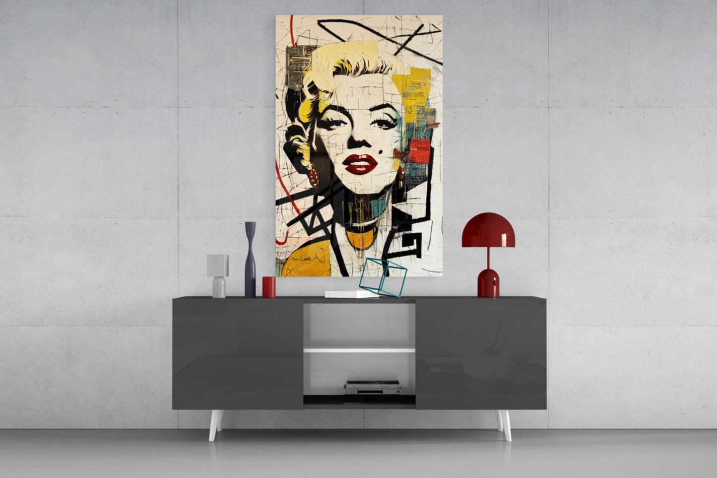 Cracked Wall Blonde Icon Glass Wall Art