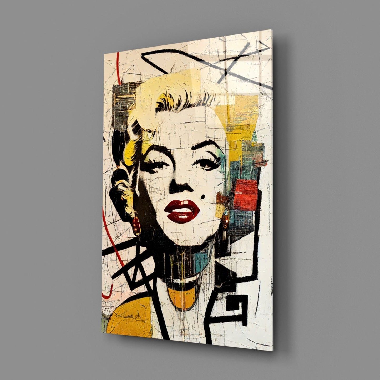 Cracked Wall Blonde Icon Glass Wall Art