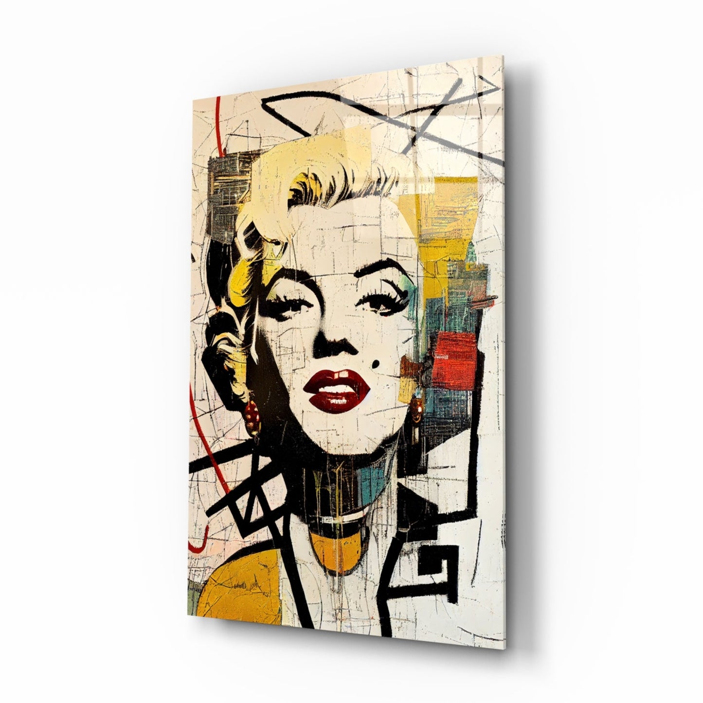 Cracked Wall Blonde Icon Glass Wall Art
