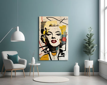 Cracked Wall Blonde Icon Glass Wall Art