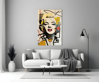 Cracked Wall Blonde Icon Glass Wall Art
