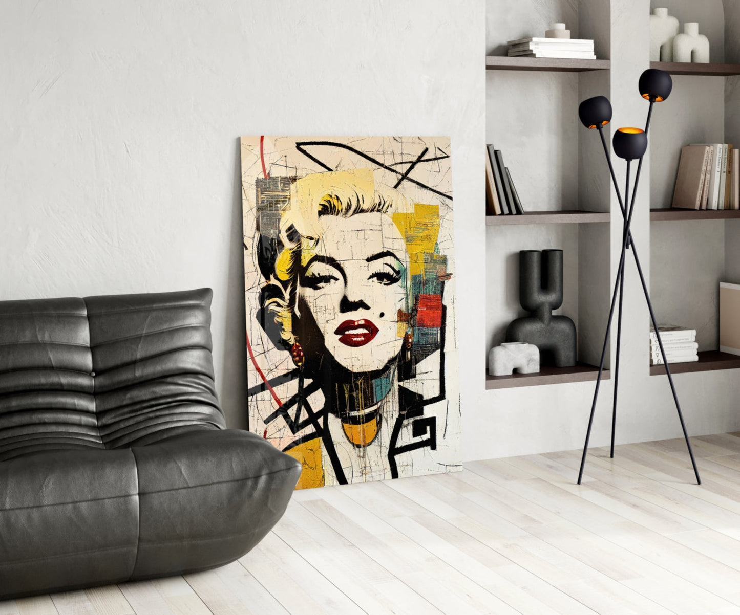Cracked Wall Blonde Icon Glass Wall Art