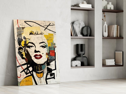 Cracked Wall Blonde Icon Glass Wall Art