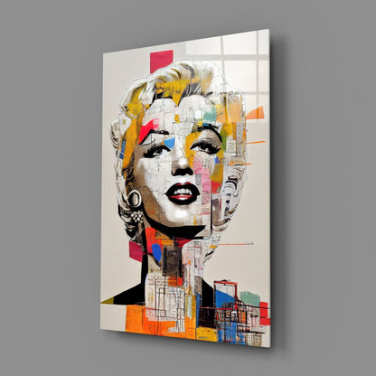 Blonde Icon Abstract Collage Glass Wall Art