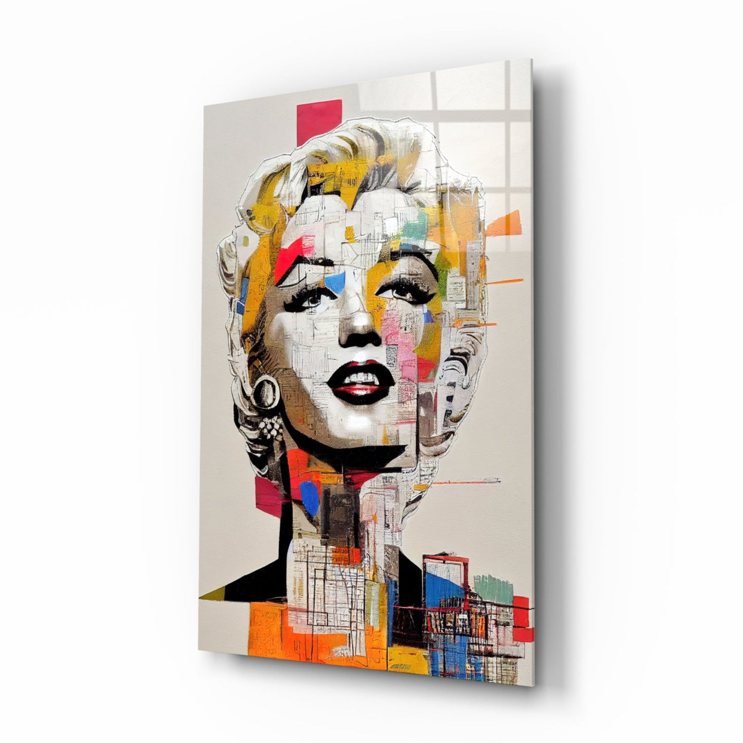 Blonde Icon Abstract Collage Glass Wall Art