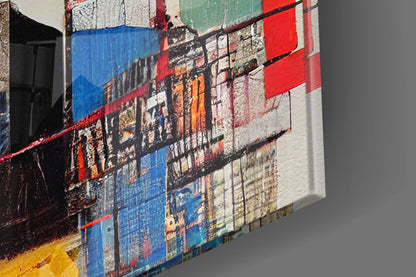 Blonde Icon Abstract Collage Glass Wall Art