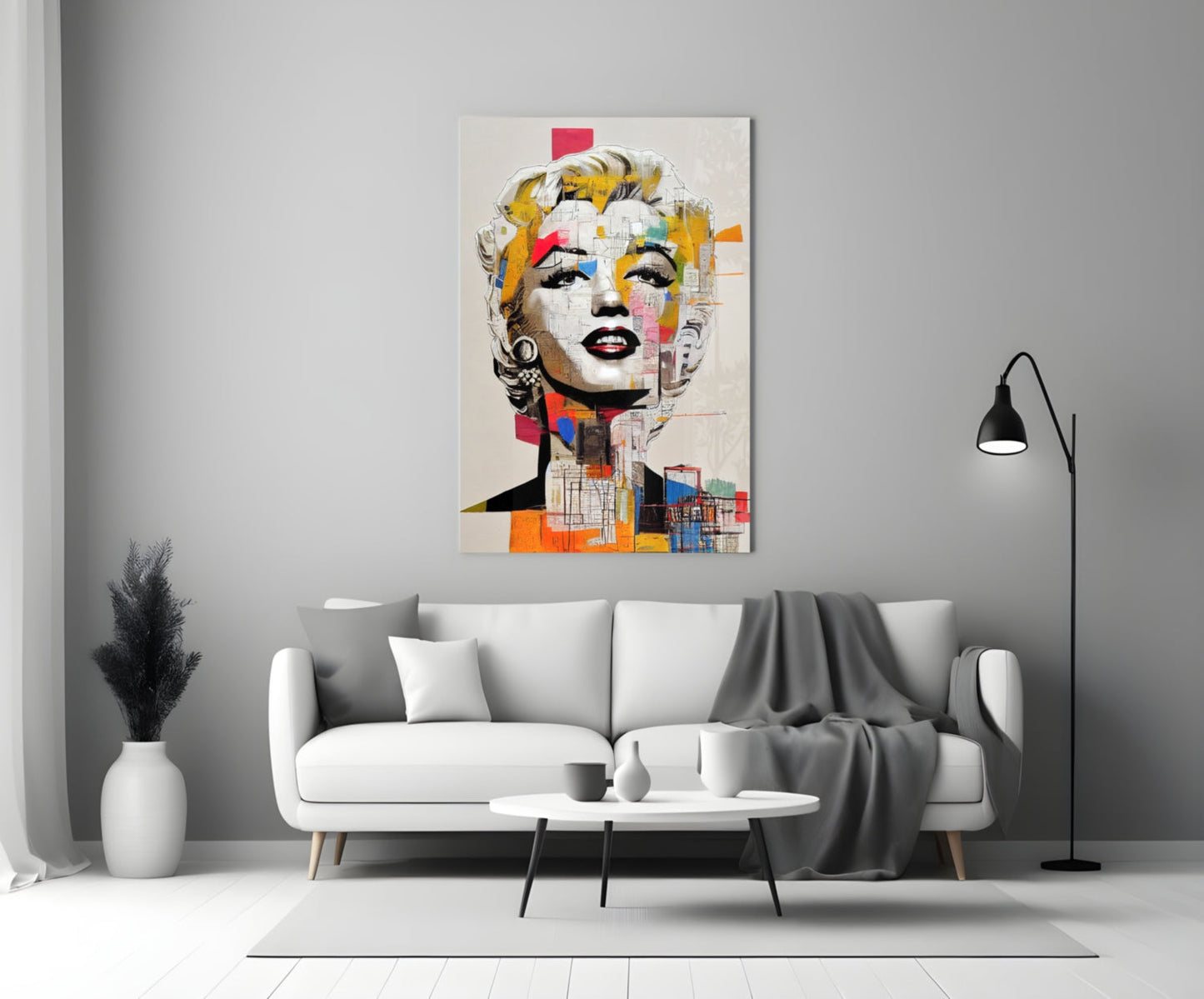 Blonde Icon Abstract Collage Glass Wall Art