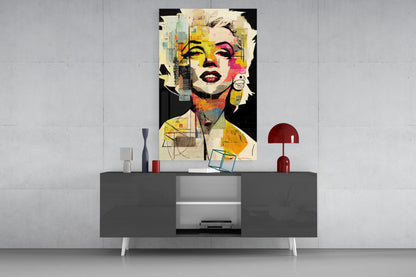 Collage Blonde Icon Pop Glass Wall Art