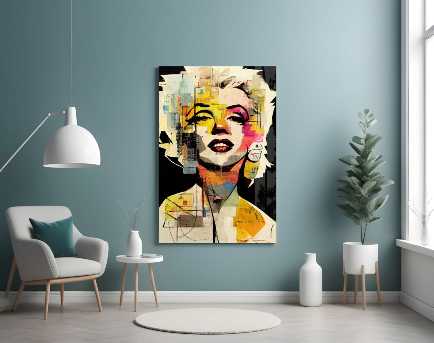 Collage Blonde Icon Pop Glass Wall Art