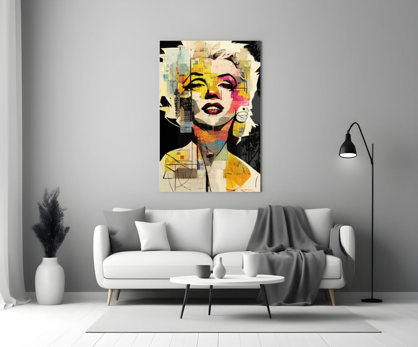 Collage Blonde Icon Pop Glass Wall Art