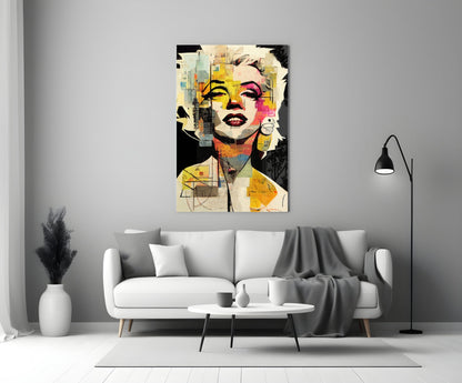 Collage Blonde Icon Pop Glass Wall Art
