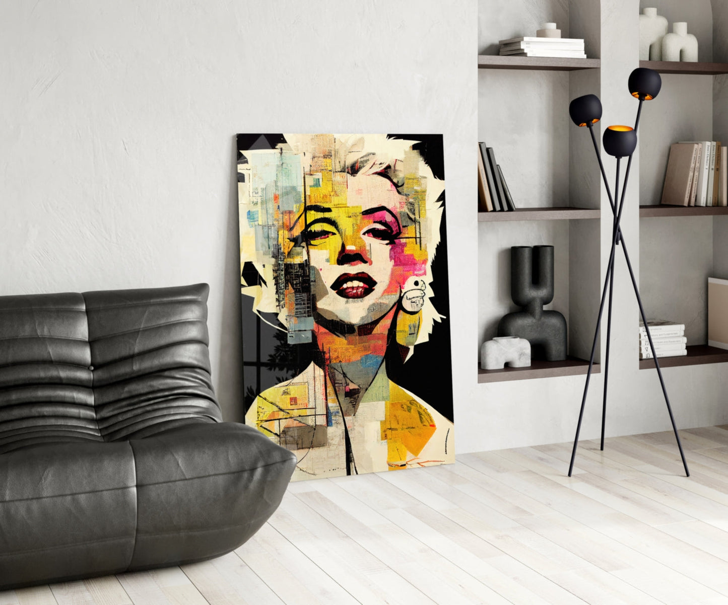 Collage Blonde Icon Pop Glass Wall Art