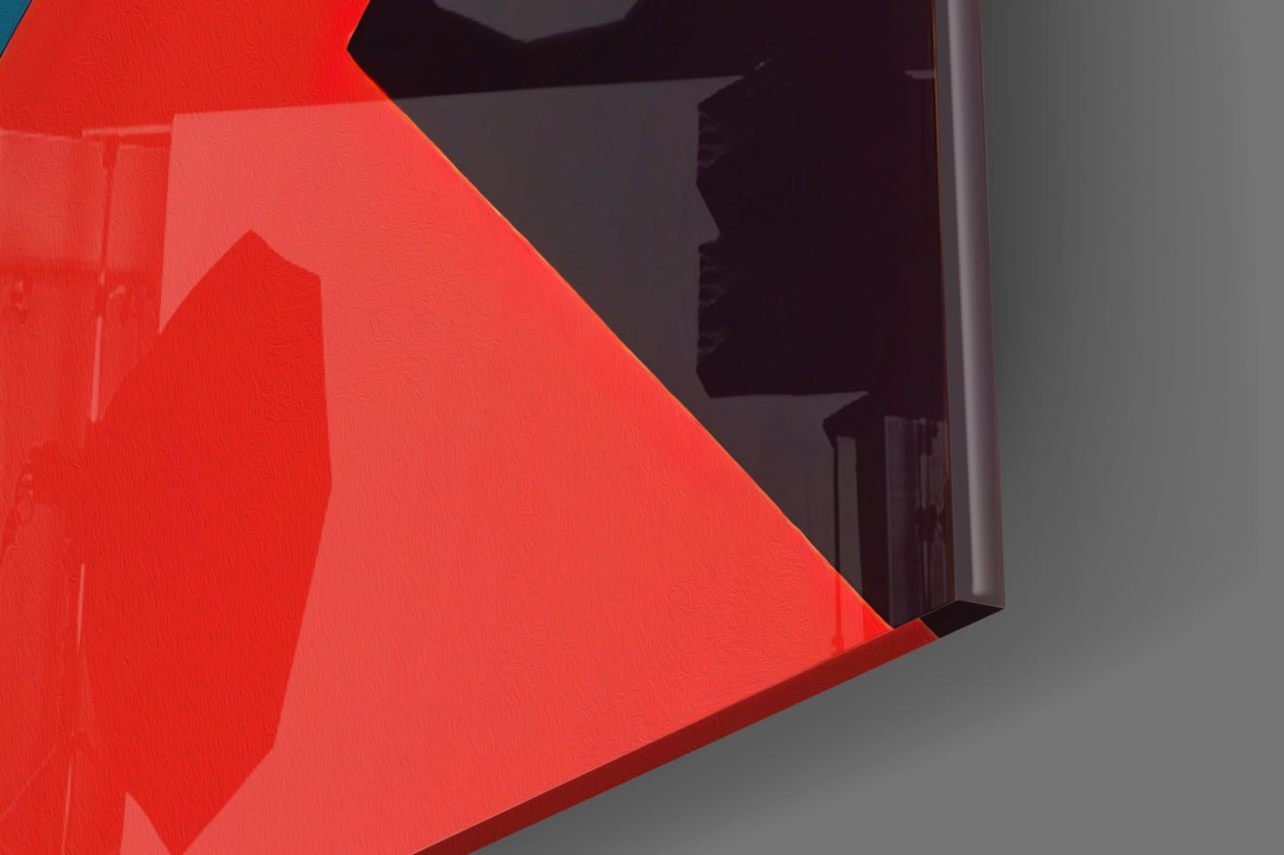 Ivory X Beam Orange and Red Blocks Glass Wall Art