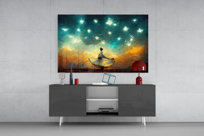 Whirling Dervish Starry Sky Glass Wall Art