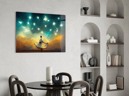 Whirling Dervish Starry Sky Glass Wall Art