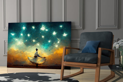 Whirling Dervish Starry Sky Glass Wall Art