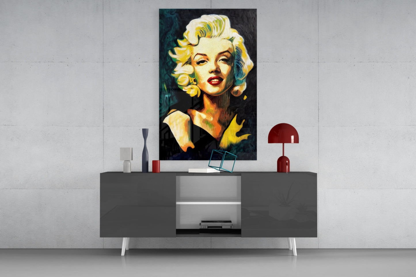 Swirl Blonde Diva Portrait Glass Wall Art