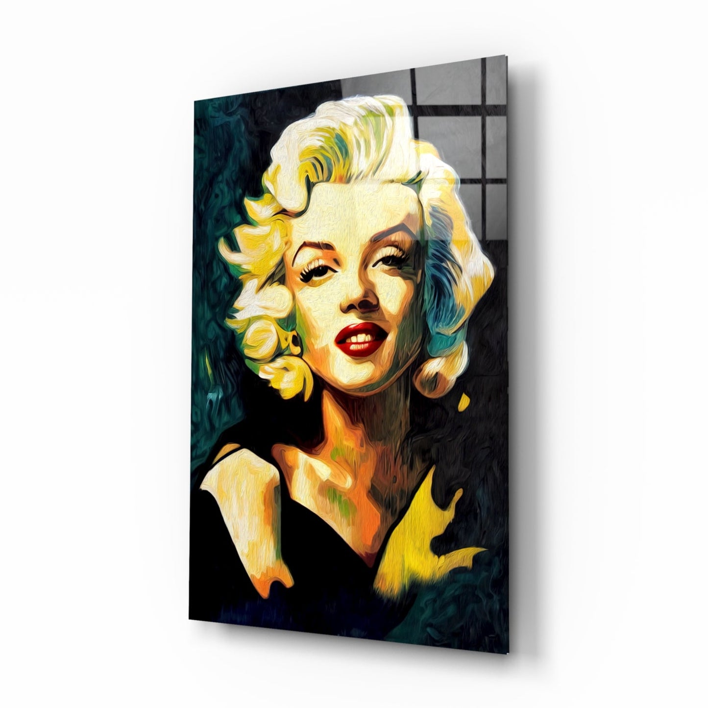 Swirl Blonde Diva Portrait Glass Wall Art