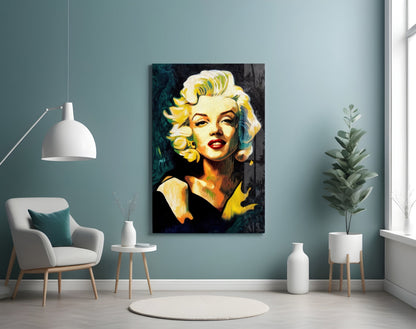 Swirl Blonde Diva Portrait Glass Wall Art