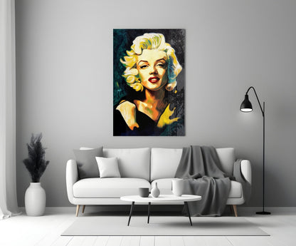 Swirl Blonde Diva Portrait Glass Wall Art